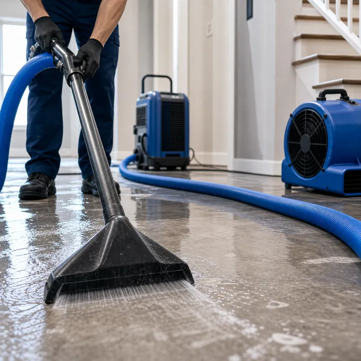 Emergency water removal equipment for wet floors in Denver